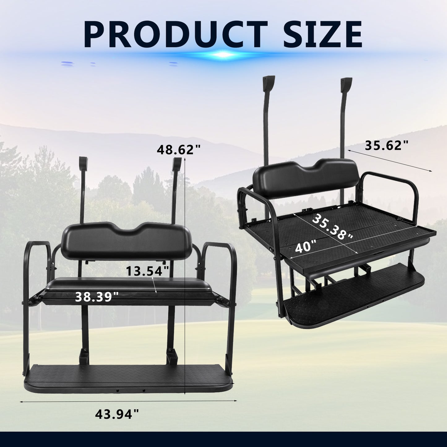 Club car TEMPO/PRECEDNENT Black Rear Seat