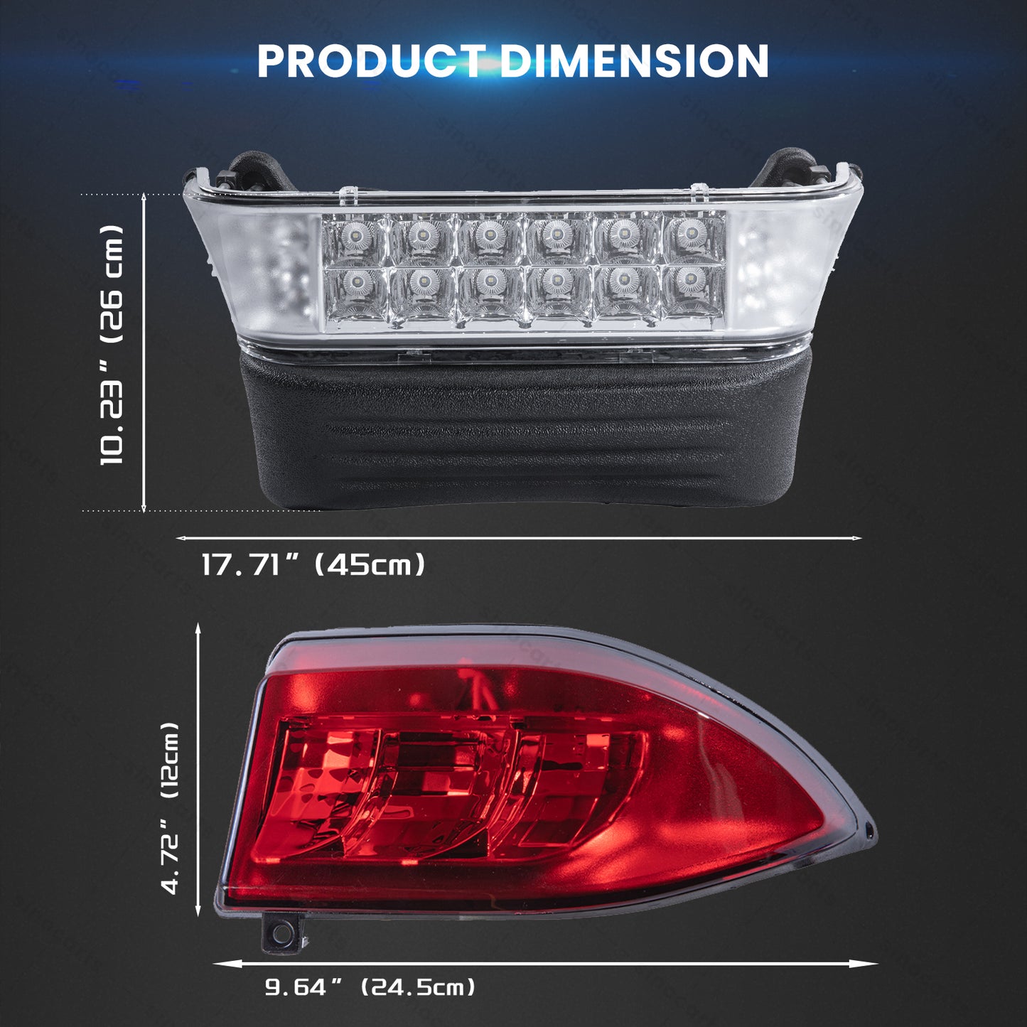 Club Car Precedent 04 UP LED Headlight With Bumper ONLY 12-48 volt