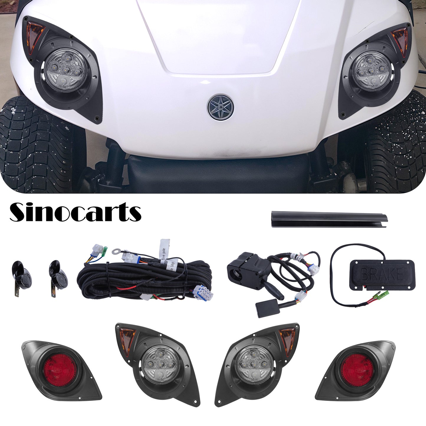 YAMAHA Drive LED Hi-Low Beam Deluxe Light Kit with Brake Pads 12-48 volt