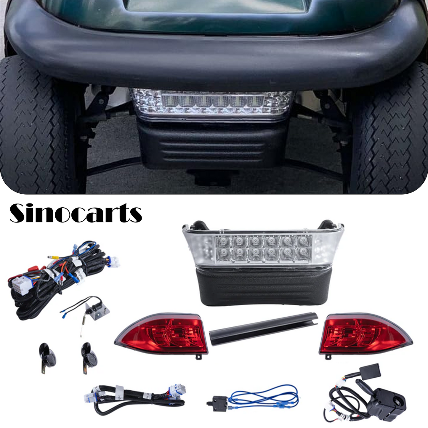 Club Car Precedent LED High Low Beam light kit with  mechanical brake 12-48 volt