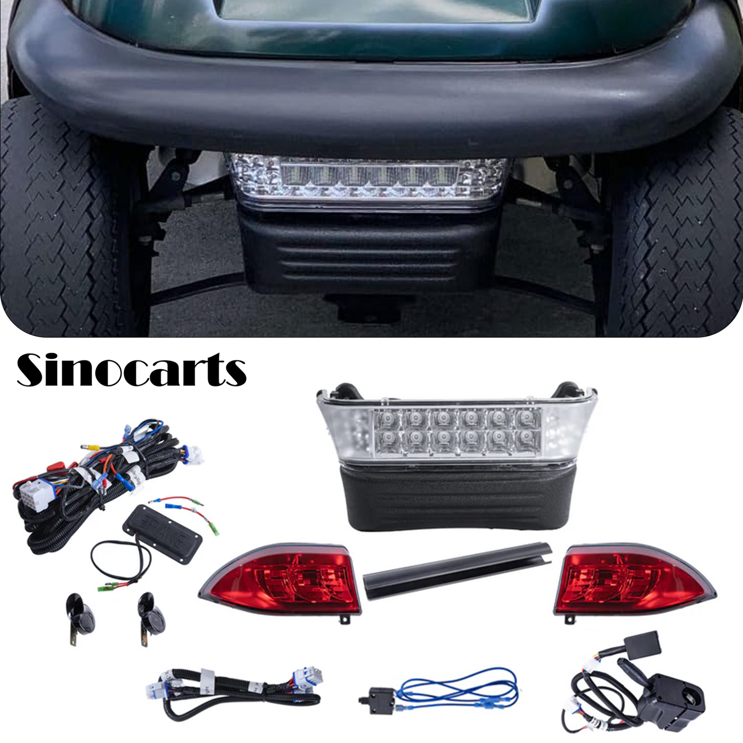 Club Car Precedent LED High Low Beam light kit with  brake pad 12-48 volt