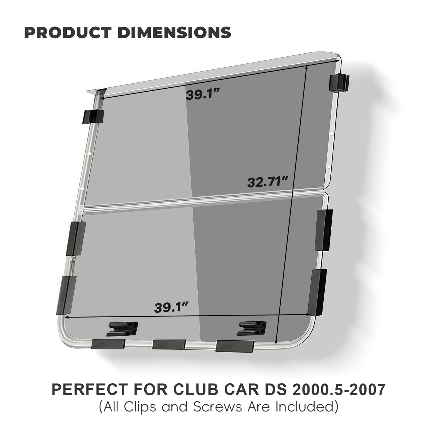 Club Car DS NEW 00.5-UP Windshield (clear/PMMA)