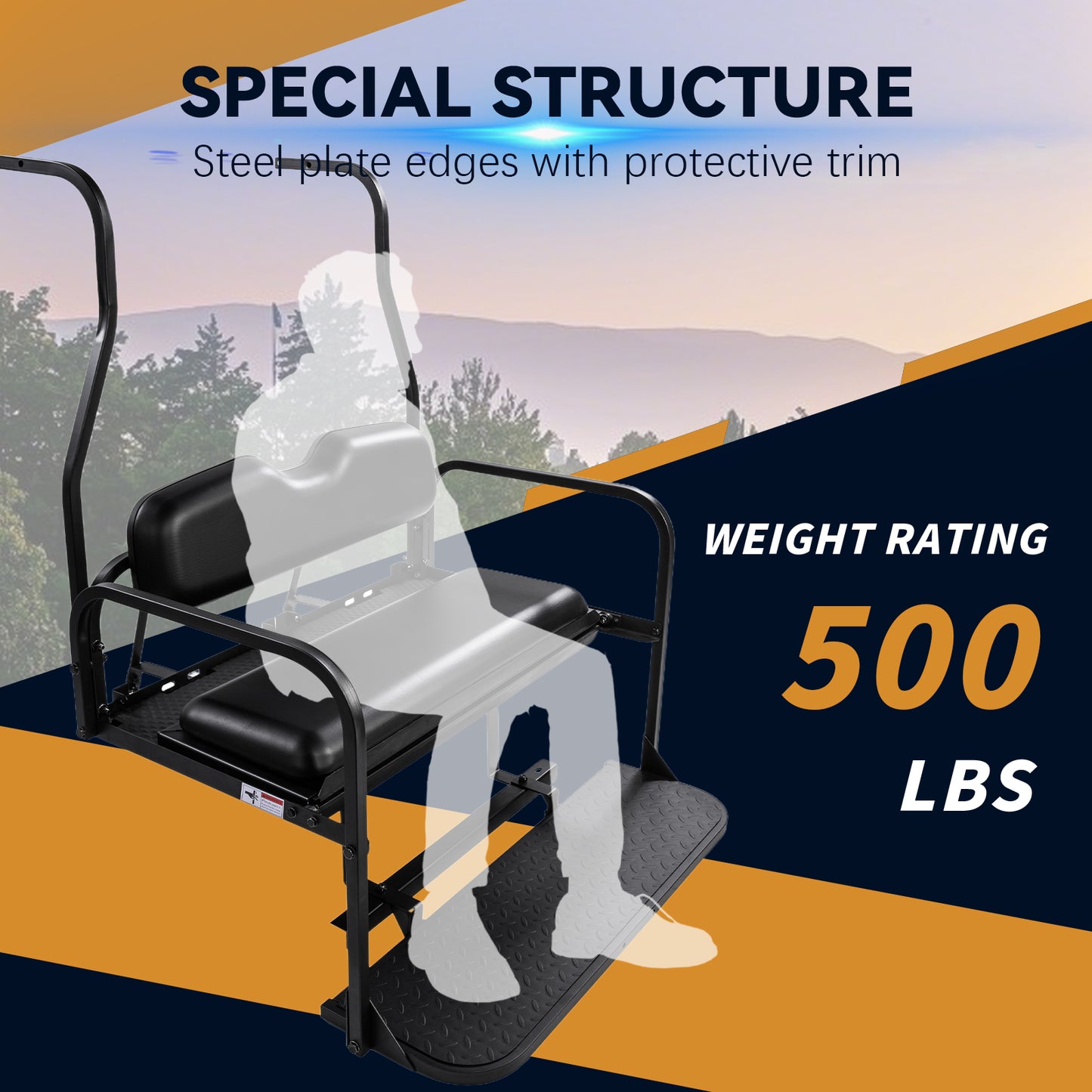 Club car DS NEW 00.5-07 Black Rear Seat