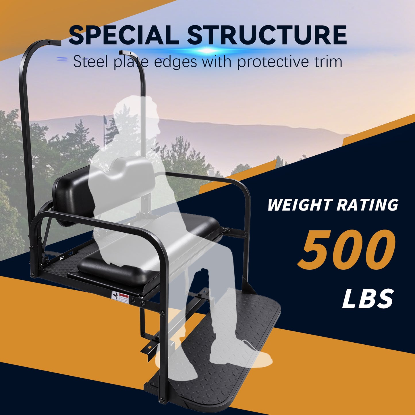 Club Car DS OLD 82-00.5 Black Rear Seat