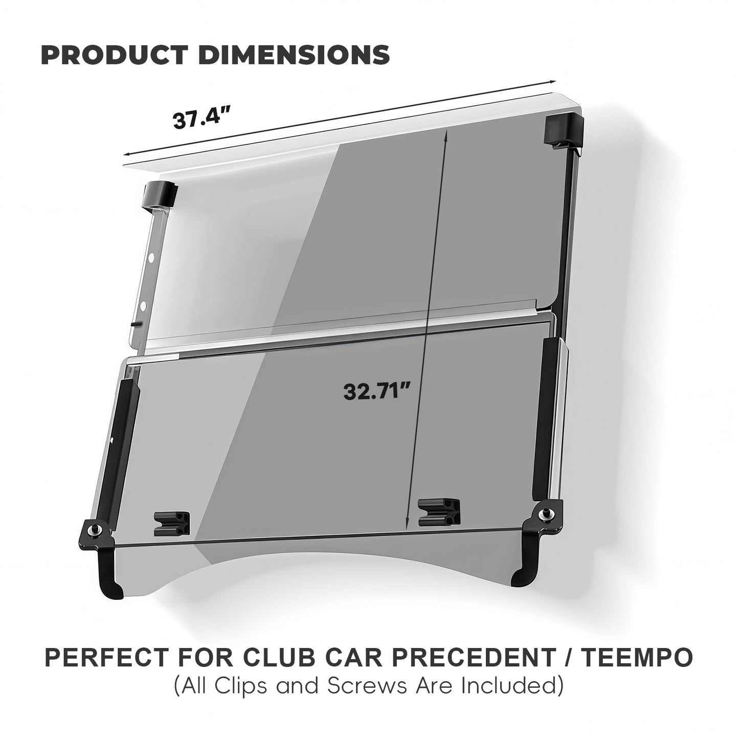 Club Car Tempo/Precedent Windshield (clear/PMMA)