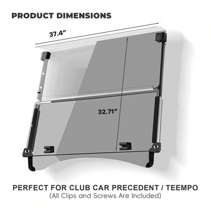 Club Car Tempo/Precedent Windshield (clear/PMMA)