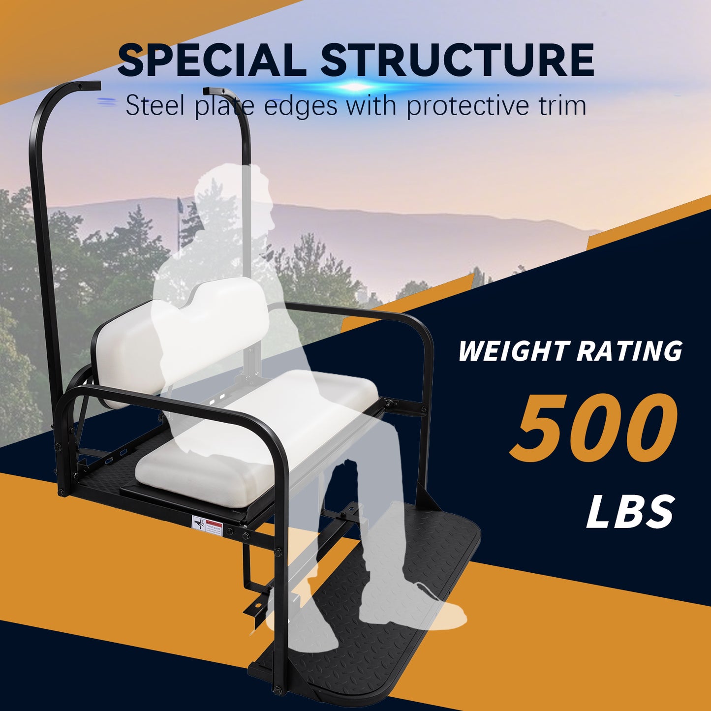 Club Car DS OLD 82-00.5 White Rear Seat