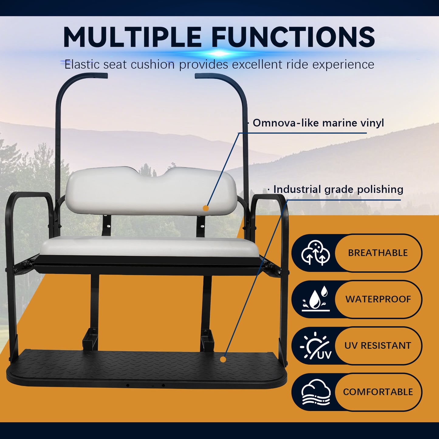 EZGO TXT  White Rear Seat
