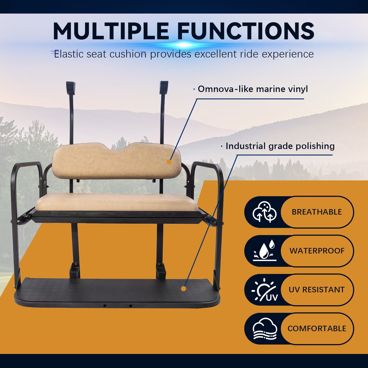 Club car TEMPO/PRECEDNENT Beige Rear Seat
