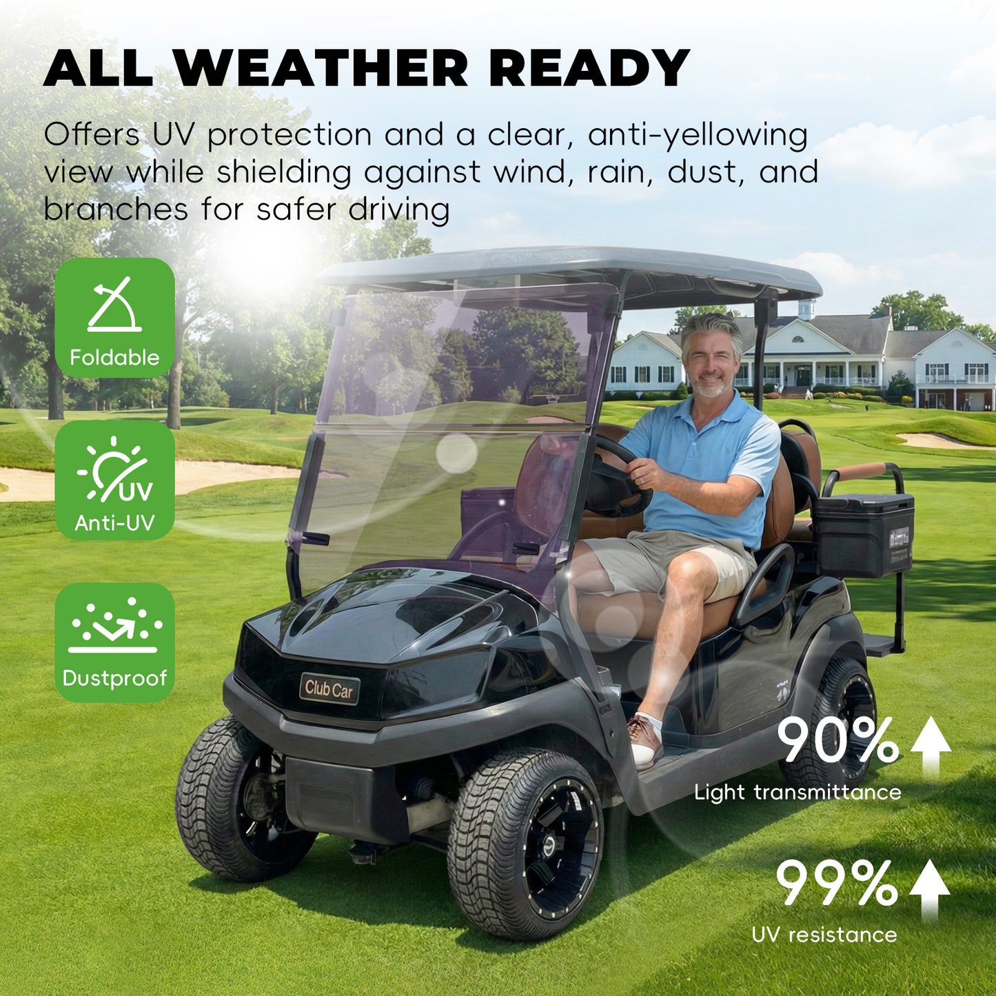 Club Car Tempo/Precedent Windshield (tinted/PMMA)