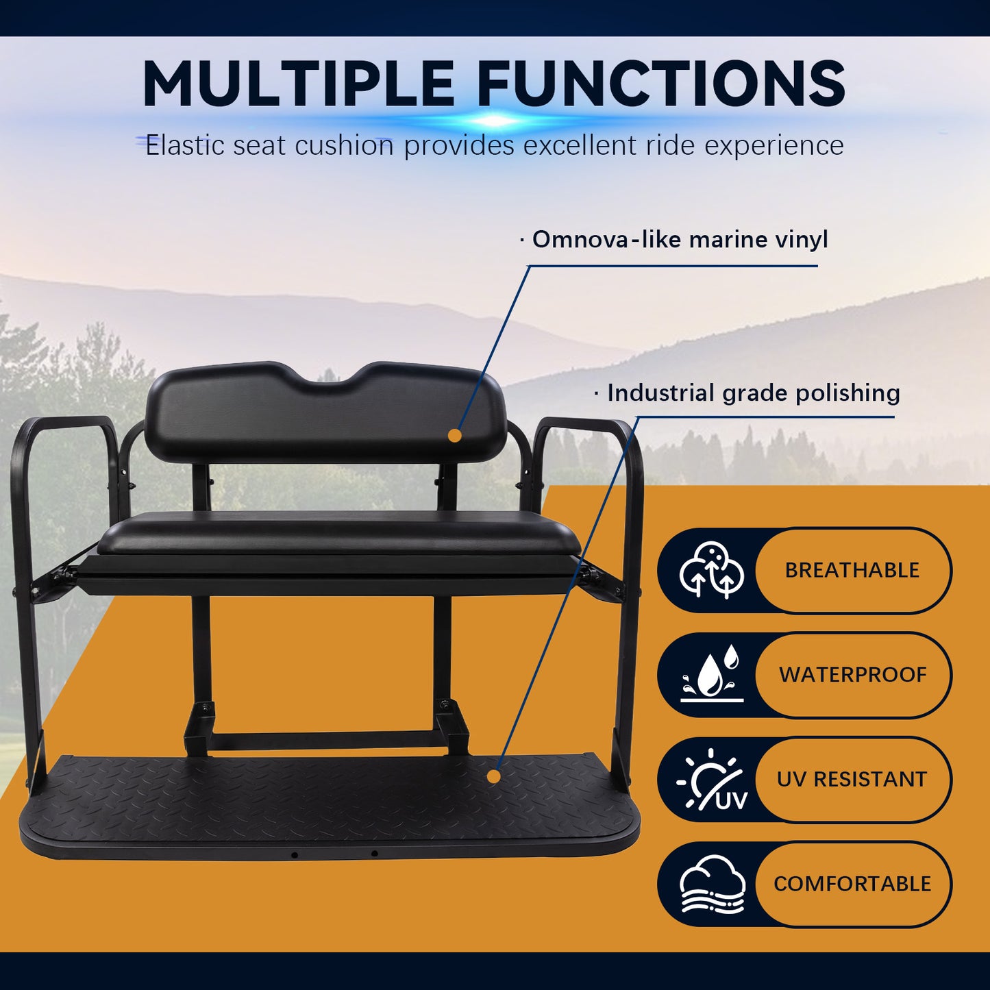 EZGO RXV BLACK Rear Seat