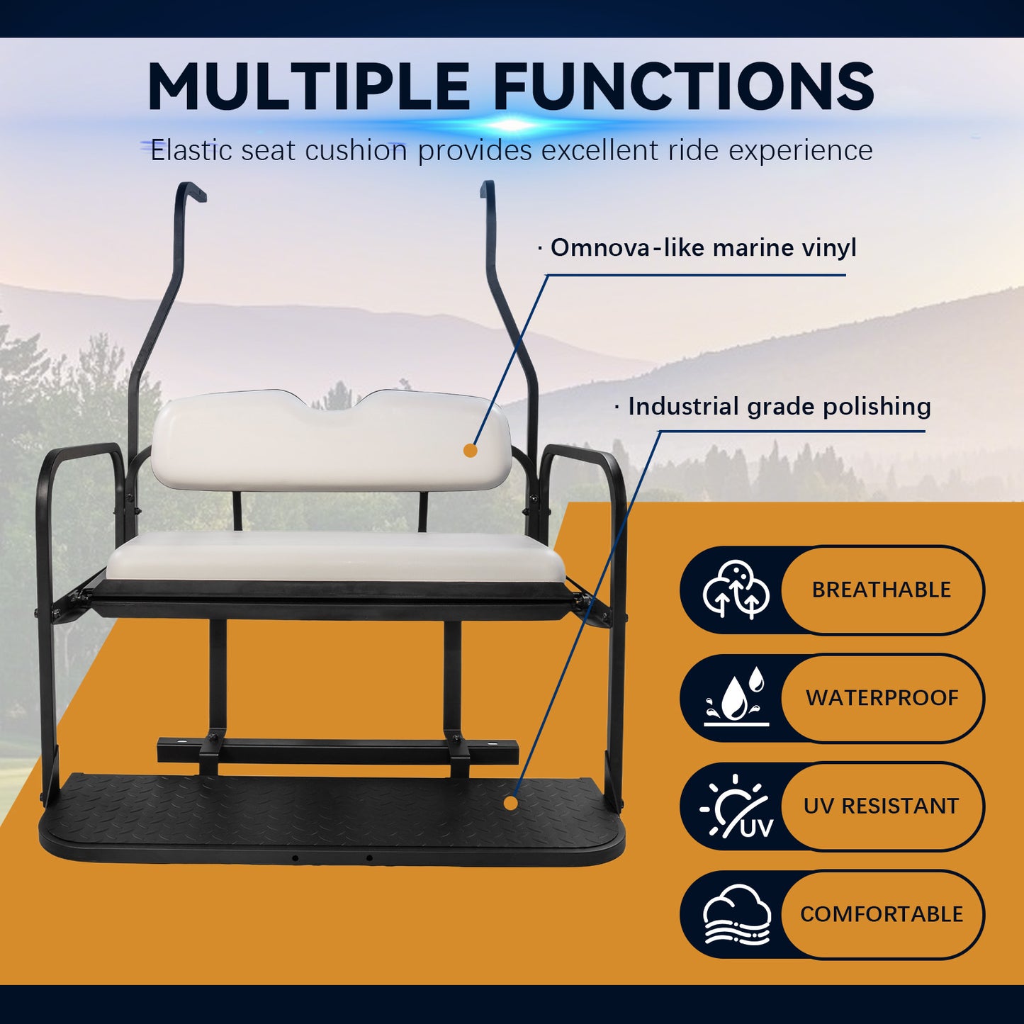 Club car DS NEW 00.5-07 White Rear Seat