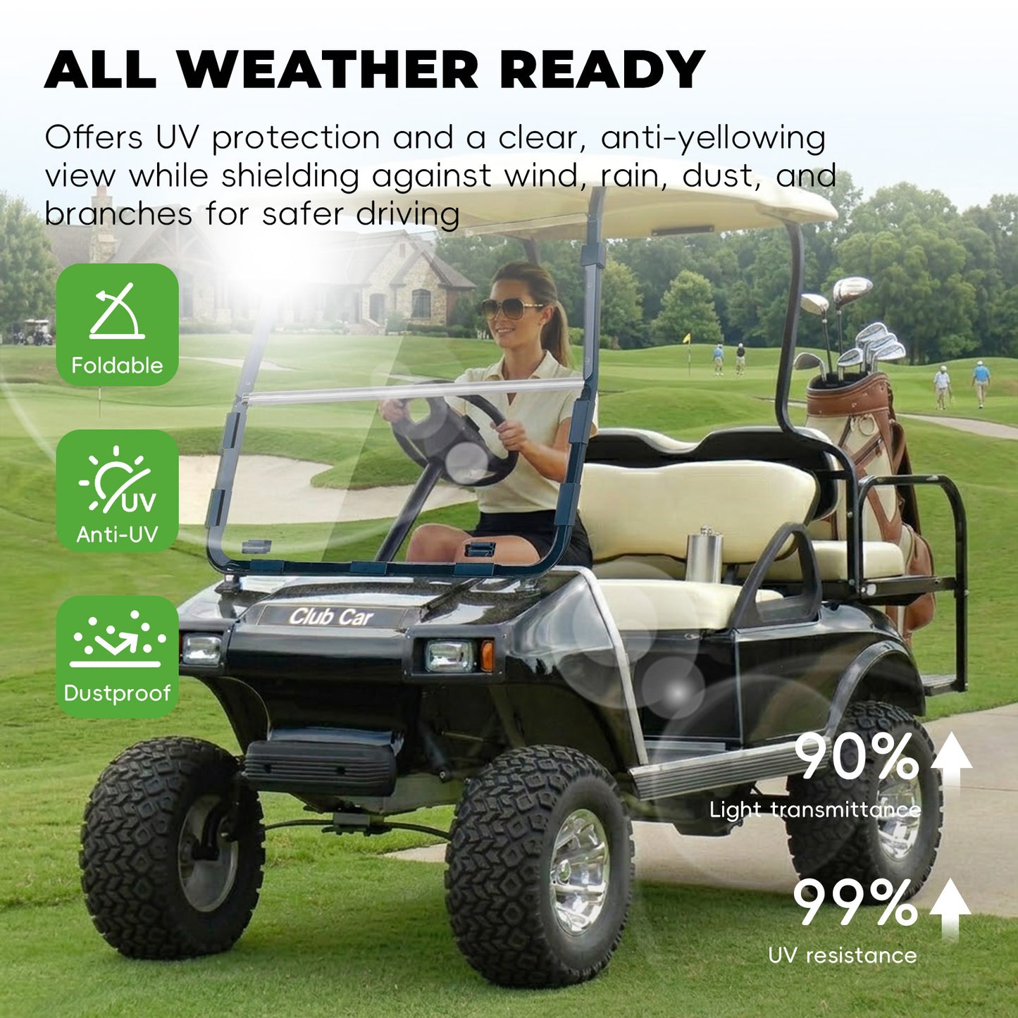 Club Car DS OLD 82-00.5 Windshield (clear/PMMA)