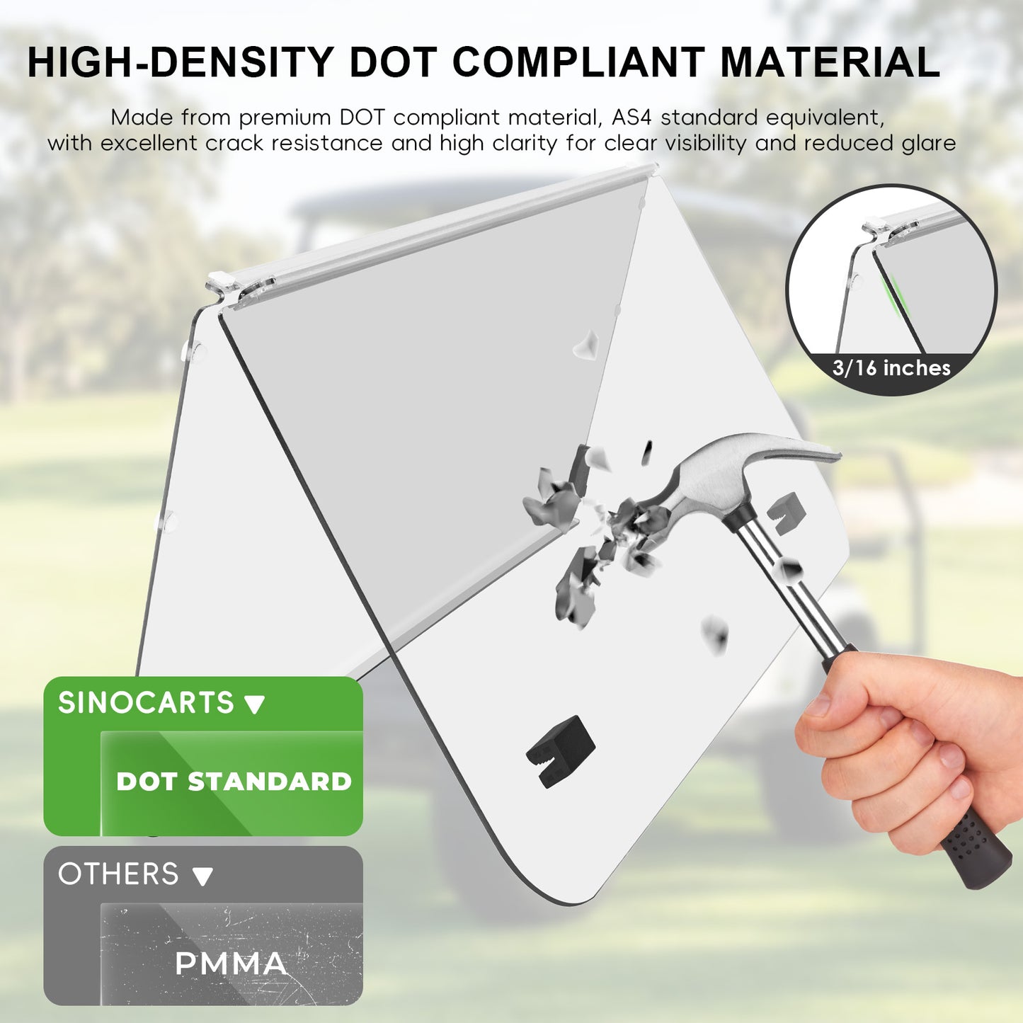 Club Car DS OLD 82-00.5 Windshield (clear/PMMA)