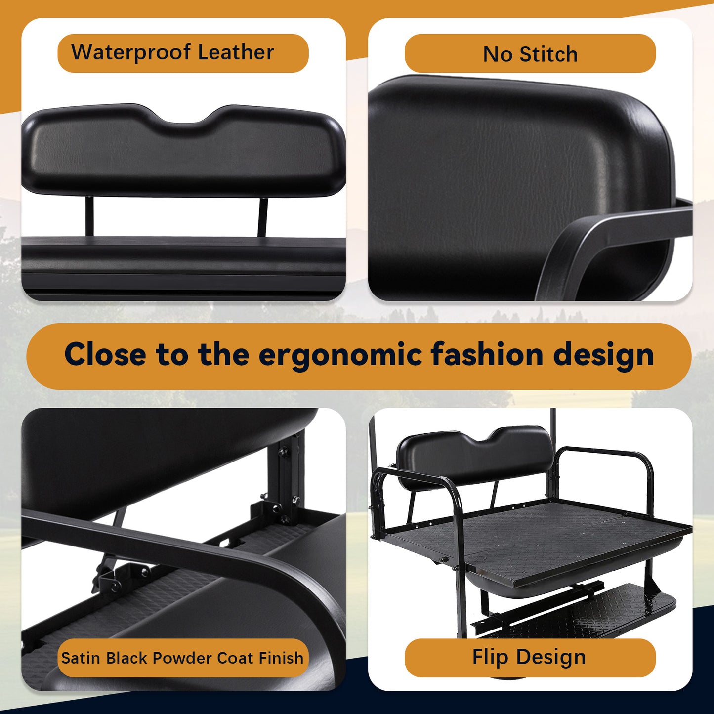 Club Car DS OLD 82-00.5 Black Rear Seat