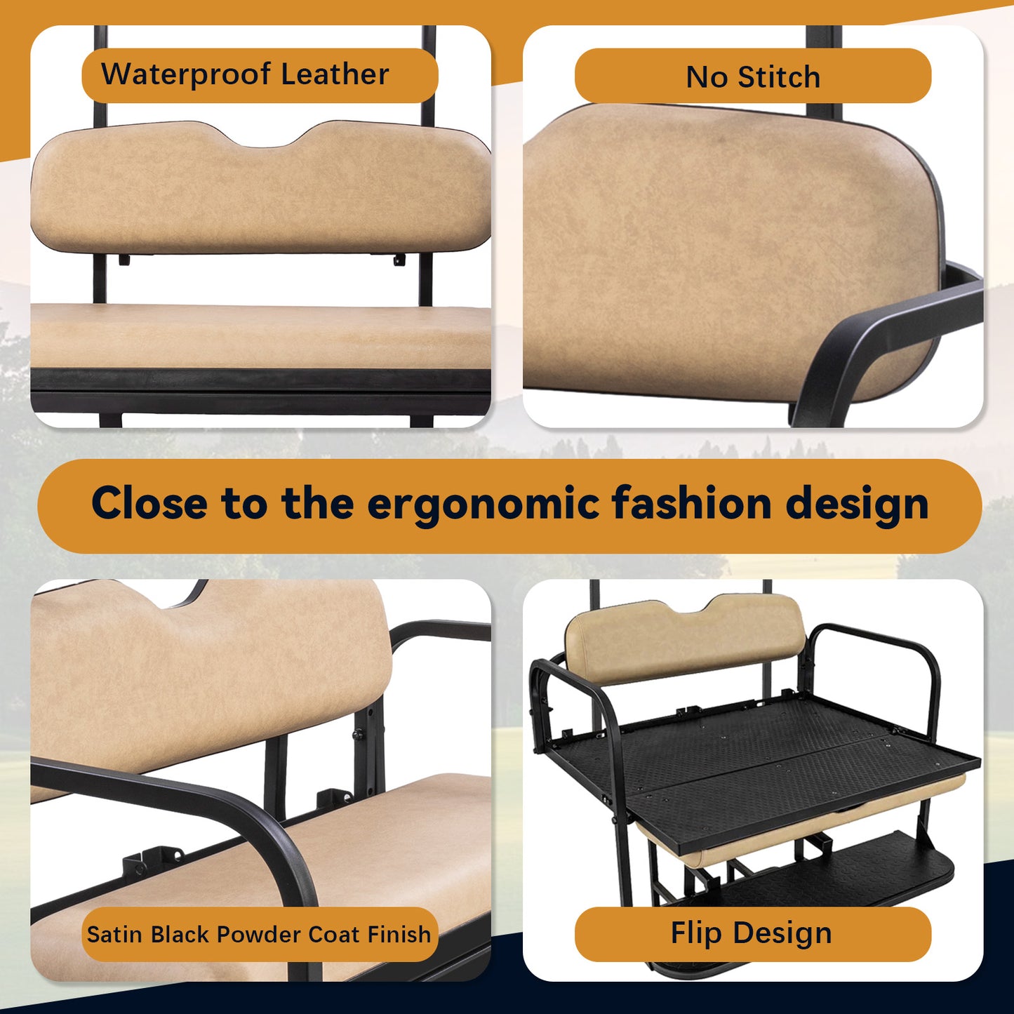 Club car TEMPO/PRECEDNENT Beige Rear Seat