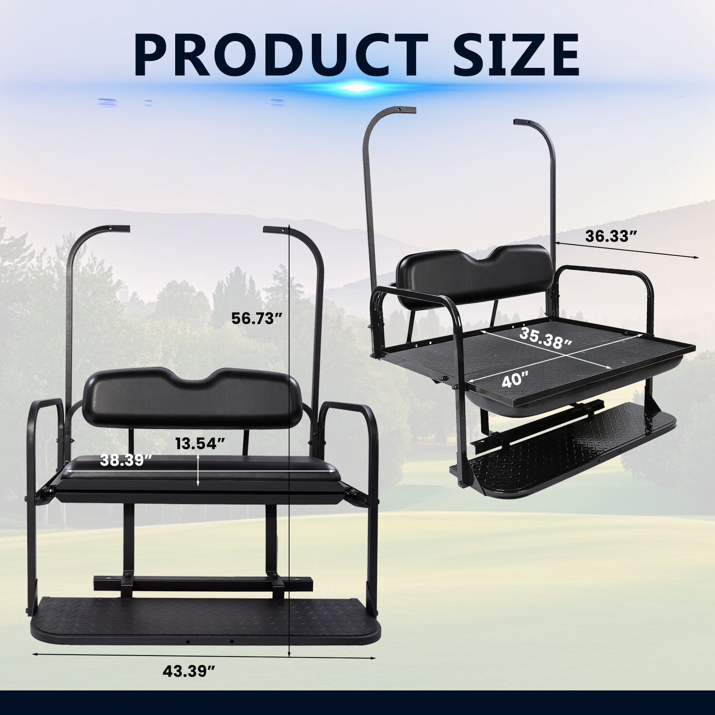 Club Car DS OLD 82-00.5 Black Rear Seat