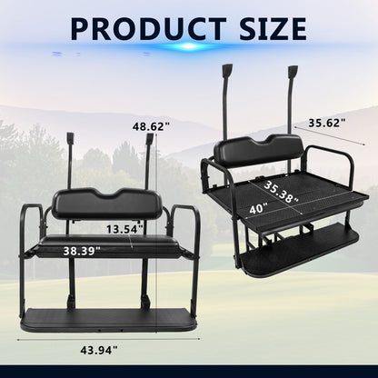 Club car TEMPO/PRECEDNENT Black Rear Seat