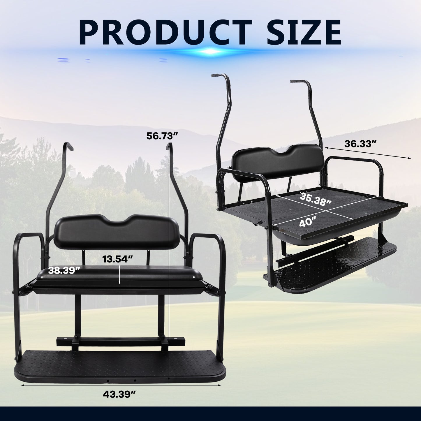 Club car DS NEW 00.5-07 Black Rear Seat