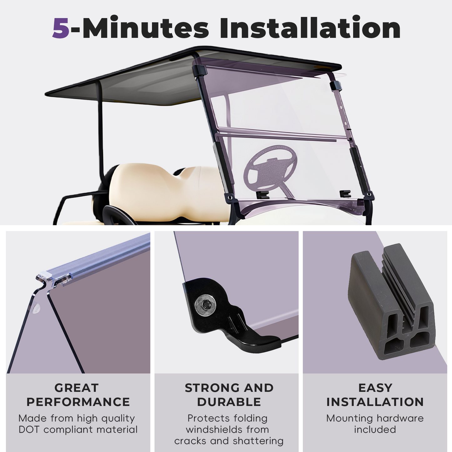 EZ-GO TXT PRE2013 Windshield (tinted/PMMA)