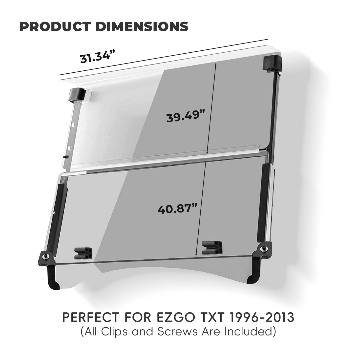 EZ-GO TXT PRE2013 Windshield (clear/PMMA)